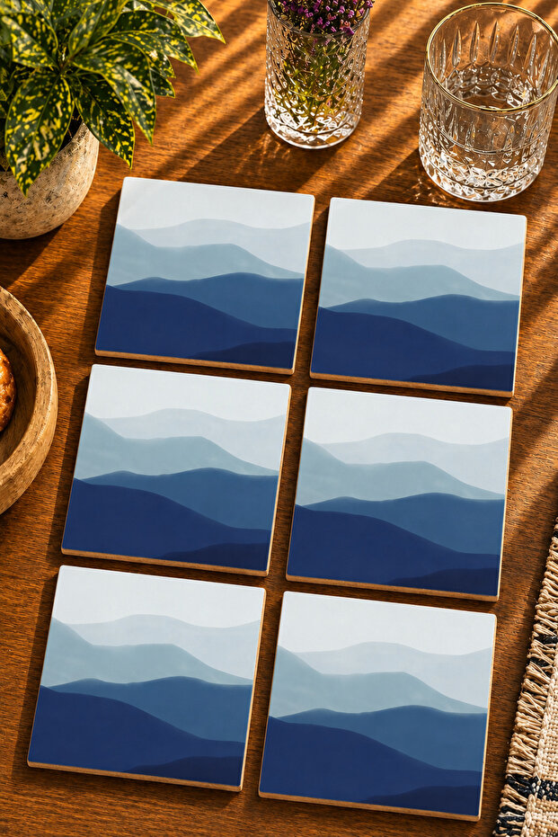 Abstract - Bohemian Modern Set of 6 Coasters - Uv Printing Mdf - 10X10 cm
