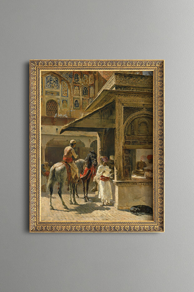 Street Scenery in India - Vintage Patterned Painting - Fine Model