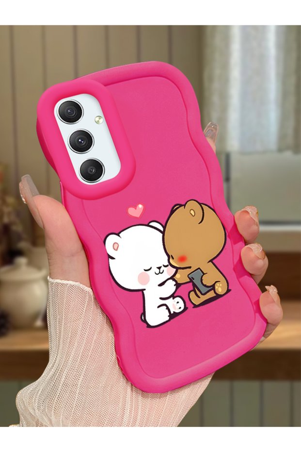 Samsung Galaxy A34 5g Compatible Case Camera Protective Red Silicone Couple Phone Case Cute Pattern