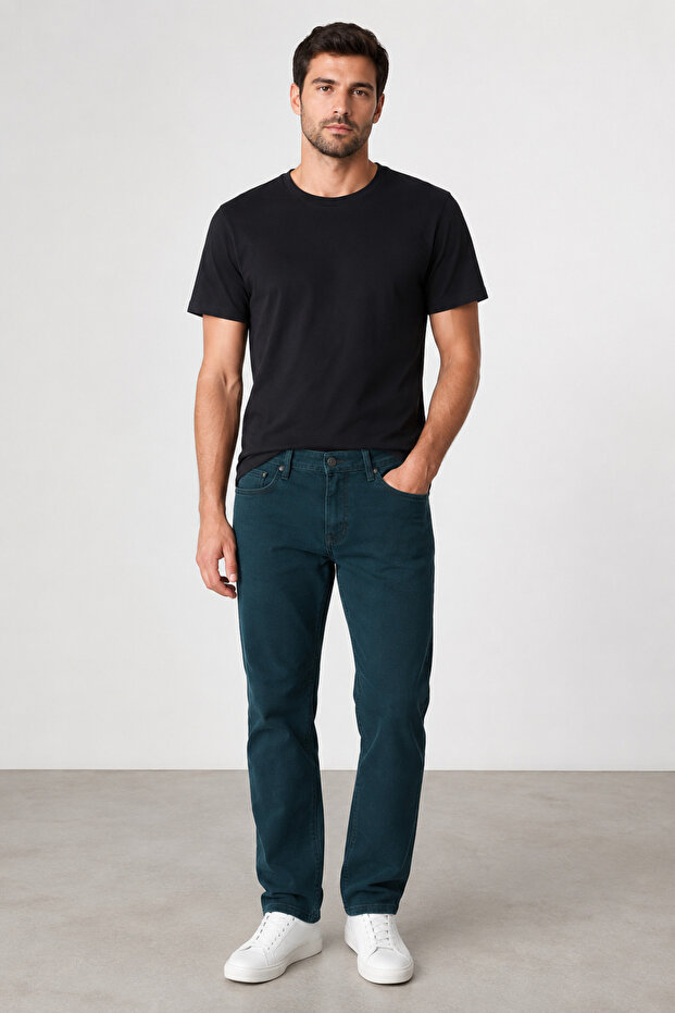 Men's Regular Fit Jean Trousers Stretch Fabric Mc Clap 7110-Panama Navy Blue