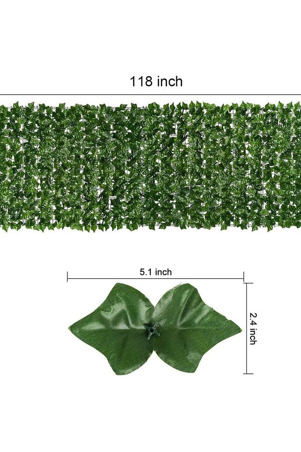 1PCS 3m Artificial Ivy Fence Green Wall Screen Faux Hedge with Mesh Backing for Outdoor Garden Yard