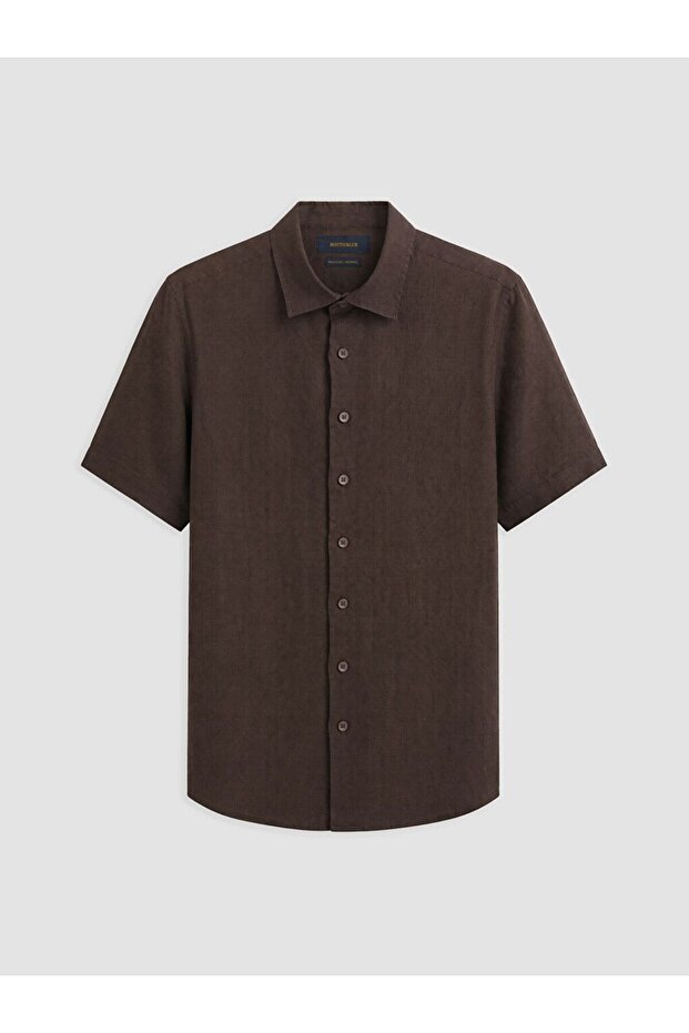 Southblue Brown Regular Fit 100% Linen Men's Shirt