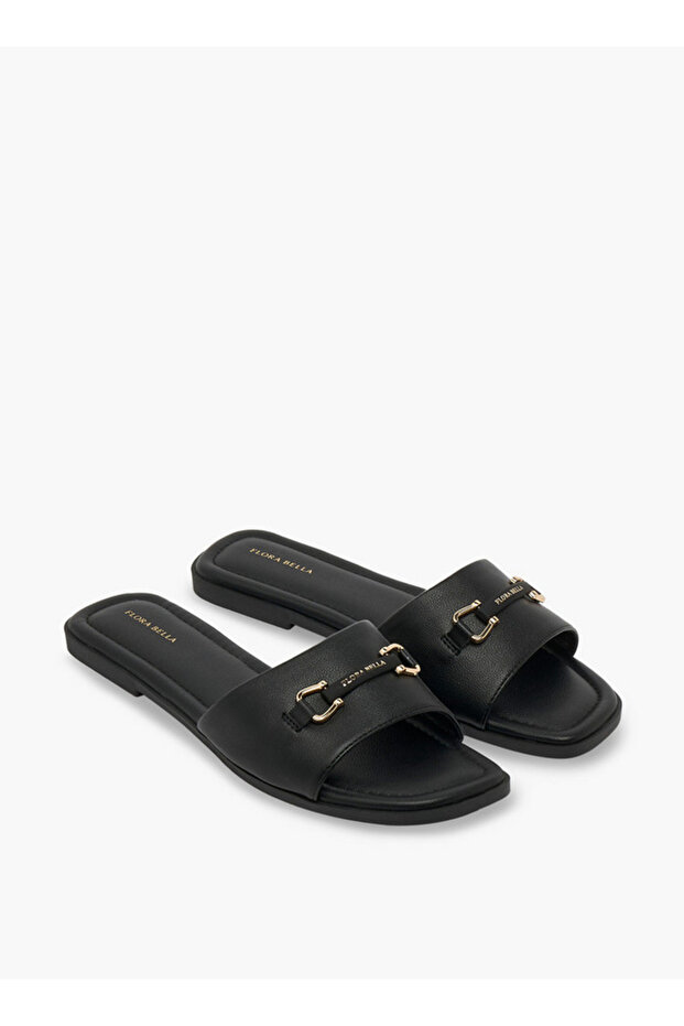 Women Metallic Accent Slide Sandals