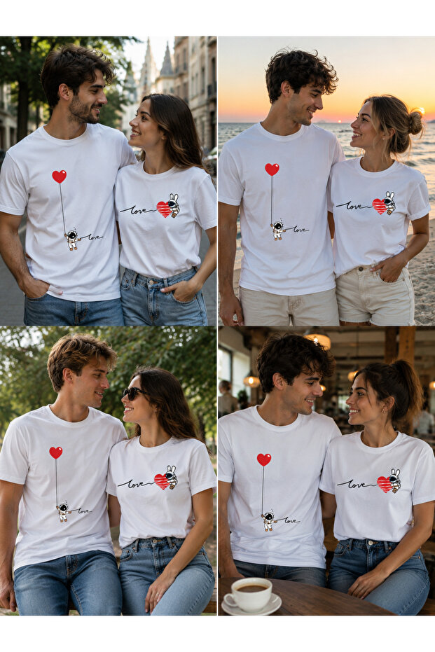 Loved Combination Basic T-Shirt (2 Pieces Will Be Sent, Contact the Q&A Section for Different Size Selection)