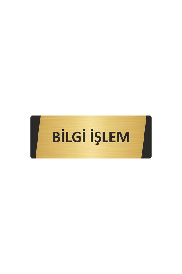 Information Technology Metal Warning Sign 10X20 cm Gold Color