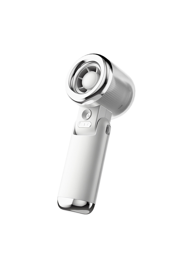 White Mini Small Fan Water Mist Spray Fan 3600mAh 5 Speeds Portable Handheld Foldable Neck Hanging T