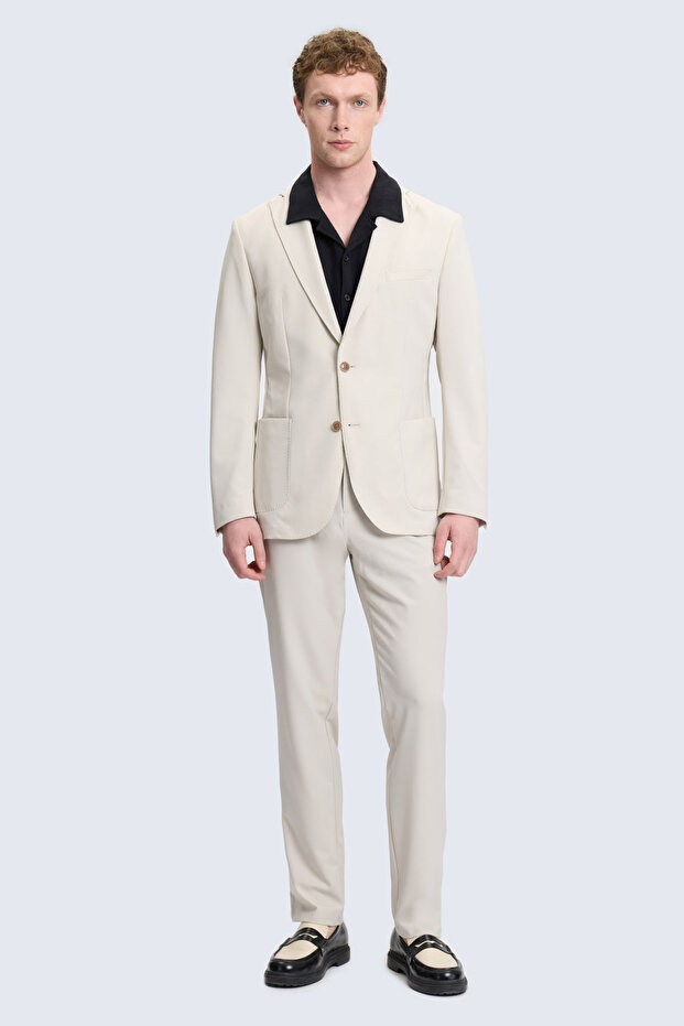 Taş Slim Fit Mono Collar Casual Suit