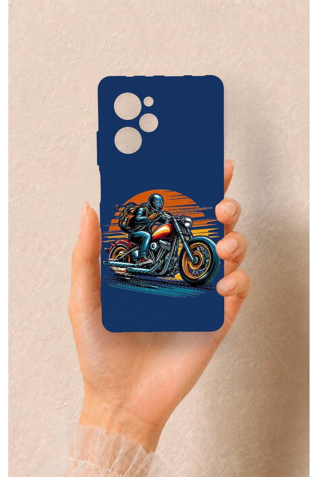 Poco X5 Pro Compatible Moto Rider Patterned Silicone Case