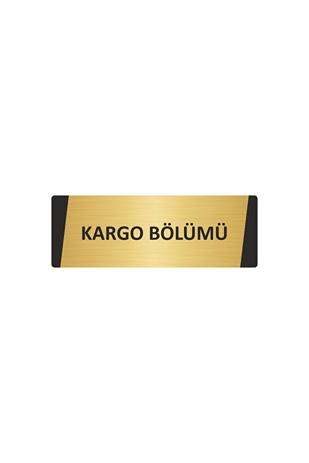 Cargo Area Metal Warning Sign 7X20 cm Gold Color