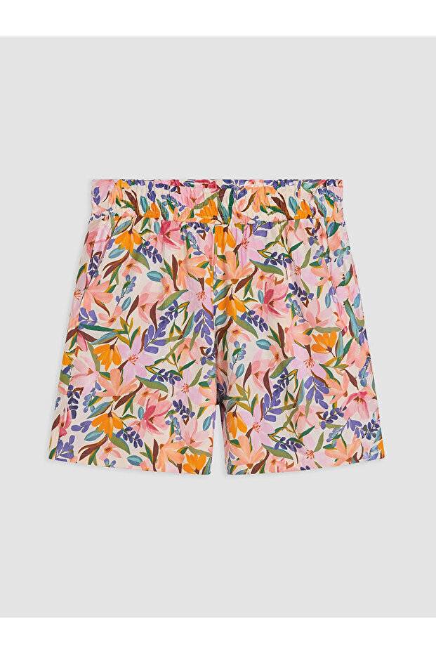 Lcwaikiki Classic Mixed Elastic Waist Floral Women's Shorts