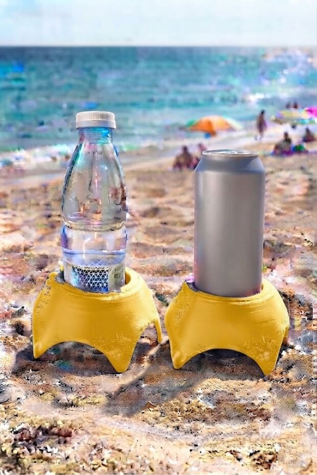 تصميم ذكي مقاوم للانزلاق ومضاد للانقلاب، وسادة زجاجات ومشروبات مقاومة للانزلاق، جهاز تثبيت المشروبات (قطعتان) للشاطئ