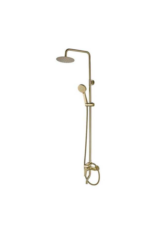 Milano Luxe Bayz Complete Shower Set - Sanitary Rain Shower Mixer in Matt Gold Finish - Stainless Steel & Brass Construction