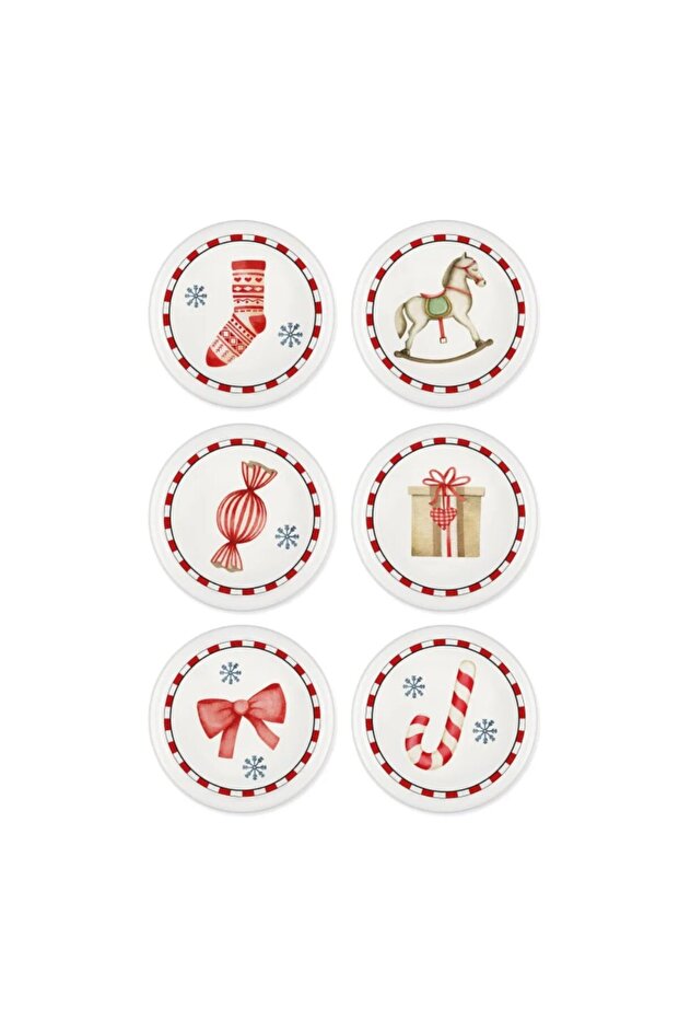 Globe Christmas Themed Snack Bowl 6 Pieces 10 cm