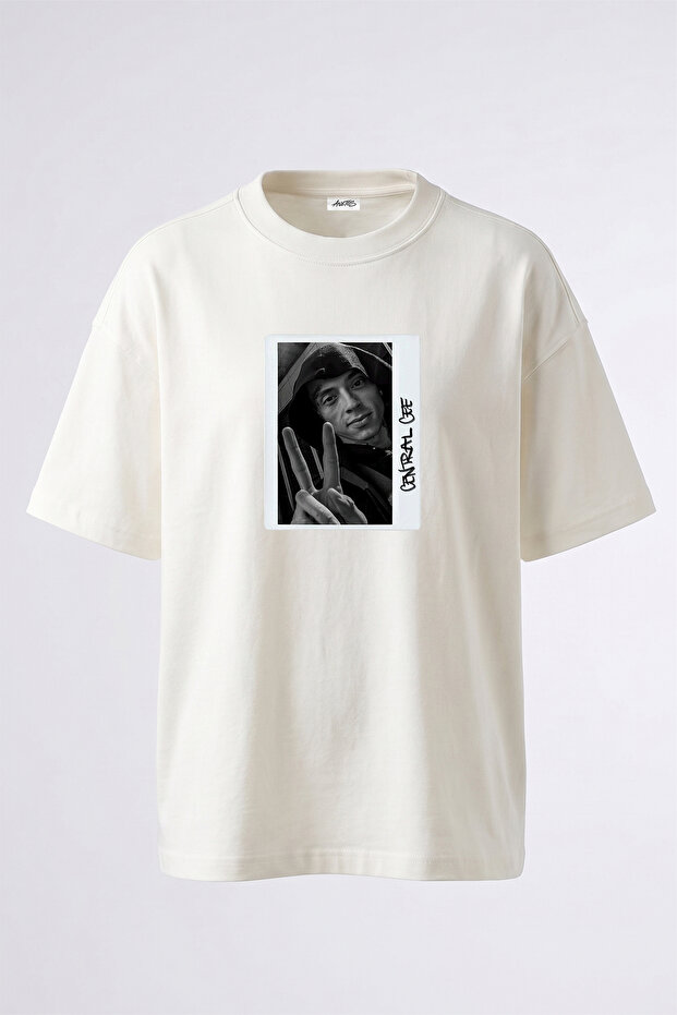 Central Cee_30 Design Printed Unisex Oversize White Tshirt