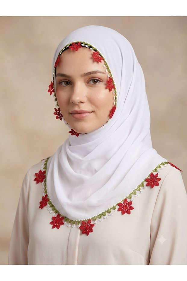 Needlepointed White Color Prayer Cloth