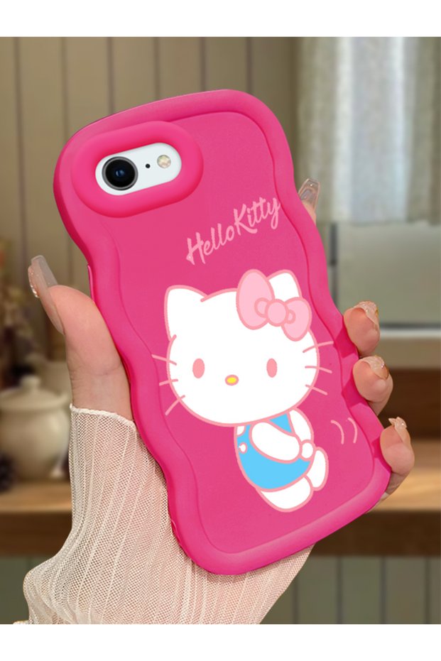 iPhone 8 Compatible Case Camera Protector Red Silicone Couple Phone Case Kitty Pattern