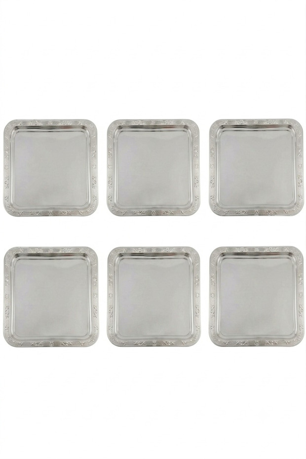 Modern Square Mirrored Stylish Presentation Tray 22X22 Cm, 3 Different Types, 3 Different Sets