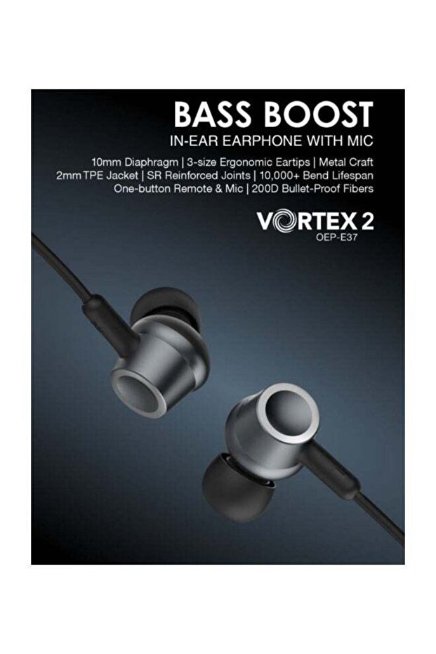 Oramio Bass Boost Metal Wired Headset OEP-E37 Black