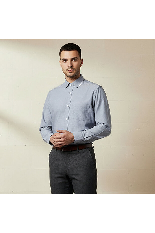 Men Regular Fit Collared Philaphil Long Sleeves Shirt