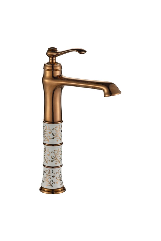 Victoria Porcelain Patterned Tall Bowl Kitchen Sink Faucet