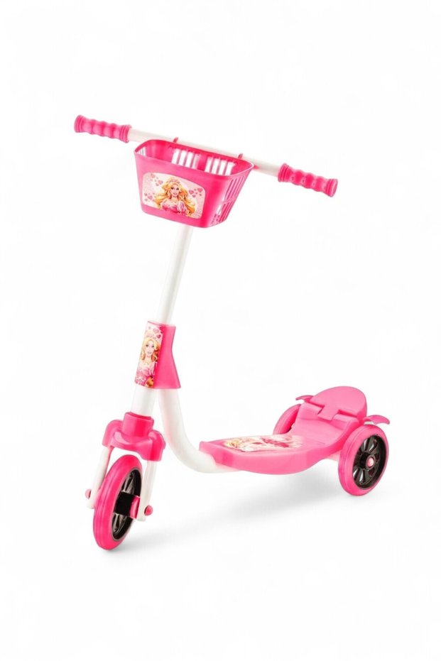 Colorful 3-Wheel Kids' Scooter, with Basket and Brakes, Fun Design