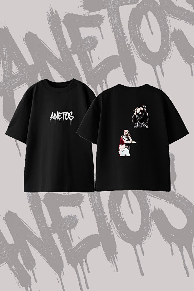 Eminem_5 Design Printed Oversize Crew Neck T-Shirt Black