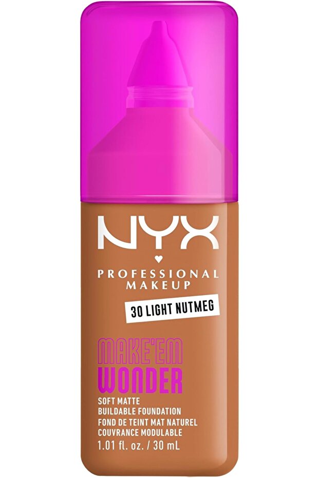 Make 'EM Wonder, 24H Soft Matte Foundation, Undetectable Finish, Light Nutmeg