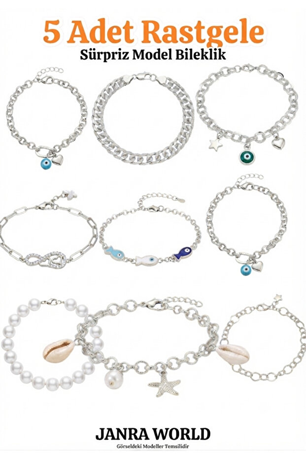 5 Pieces Random Surprise Model Bracelet Set - Special Gift for Lover and Friend