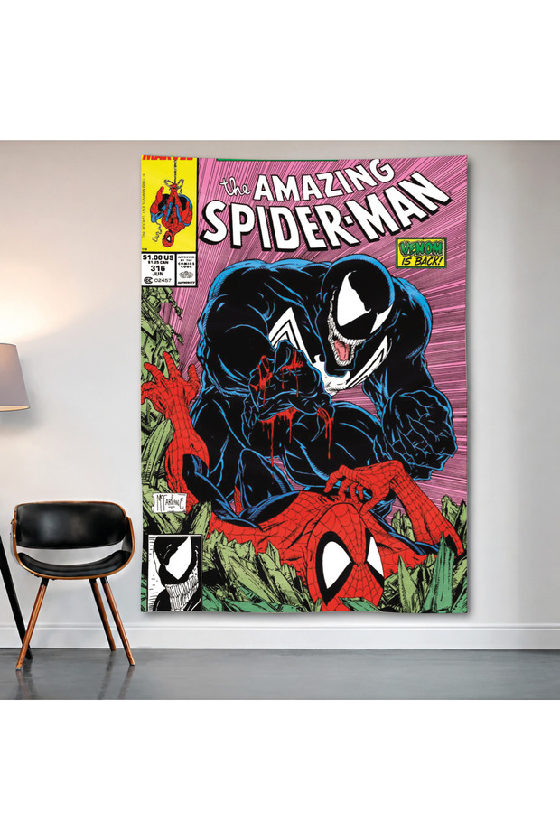 Spider-Man Vs Venom Comic Wall Cloth Wall Tapestry First Quality Satin Fabric Poster