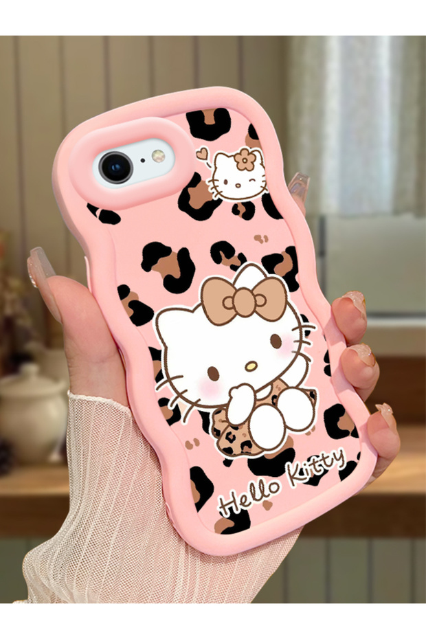 iPhone 8 Compatible Case Camera Protector Pink Silicone Couple Phone Case Kitty Pattern