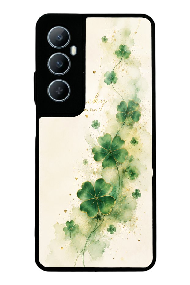 Realme C65 Glossy Phone Case with Lucky Clover Whisper Design