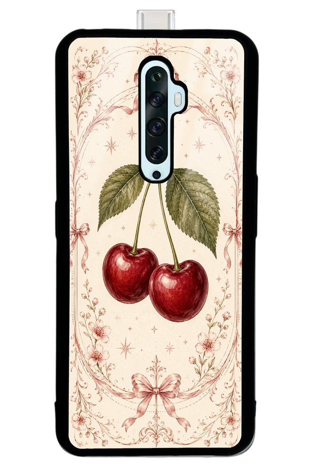 Oppo Reno 2Z Glossy Phone Case with Vintage Cherry Blossom Design