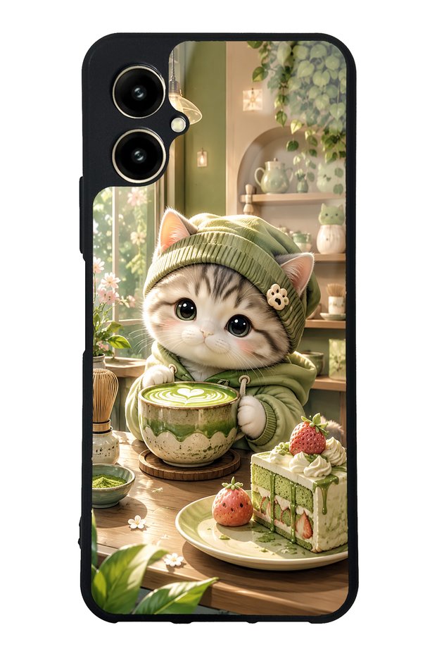 حافظة هاتف لامعة بتصميم Omix X5 Matcha Kitty Café