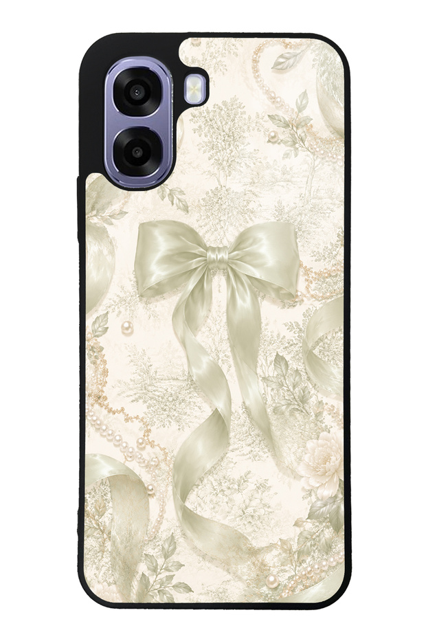 Oppo A6T Ivory Pearl Bow Design Glossy Phone Case