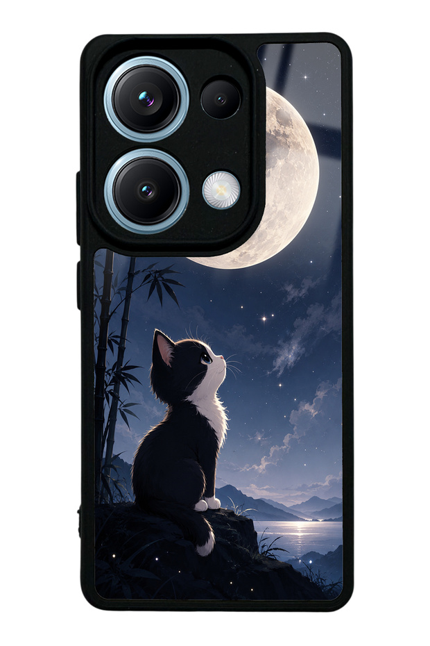 Xiaomi Redmi Note 13 Pro 4g Moon Guardian Kitty Design Glossy Phone Case