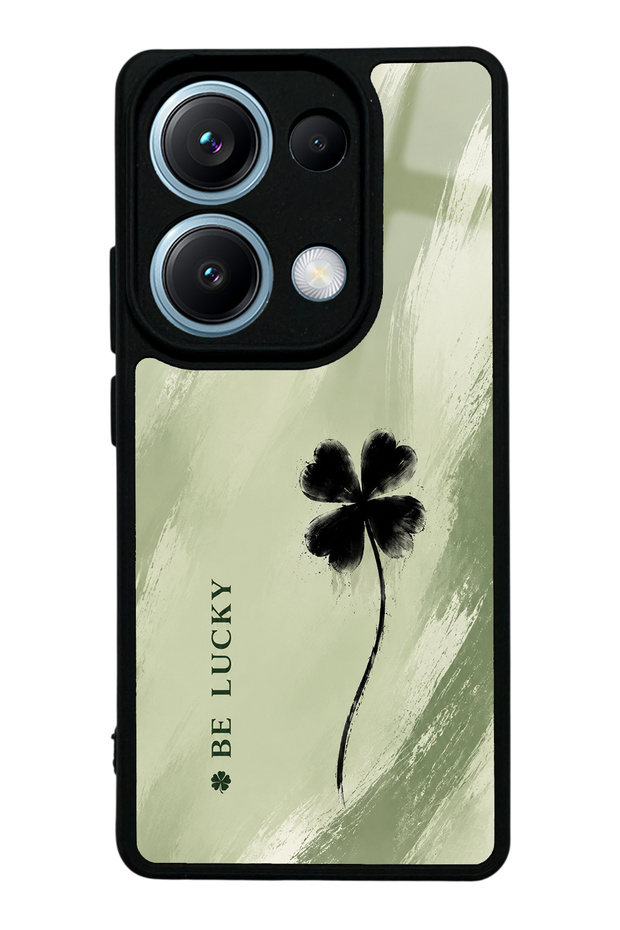 Xiaomi Redmi Note 14S Glossy Phone Case with Sage Lucky Clover Design
