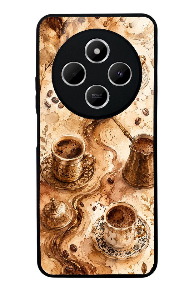 Xiaomi Redmi 14C Golden Mocha Flow Design Glossy Phone Case