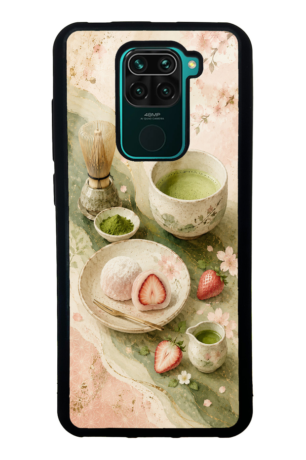 Xiaomi Redmi Note 9 Glossy Phone Case with Sakura Matcha Mochi Design