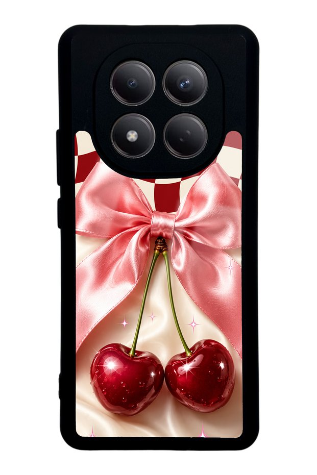 Xiaomi Redmi Note 15 Glossy Phone Case with Cherry Picnic Bow Design