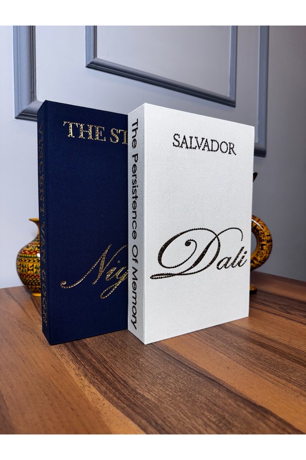 Stone Embroidered Dali-Night Fabric Book Decorative Box