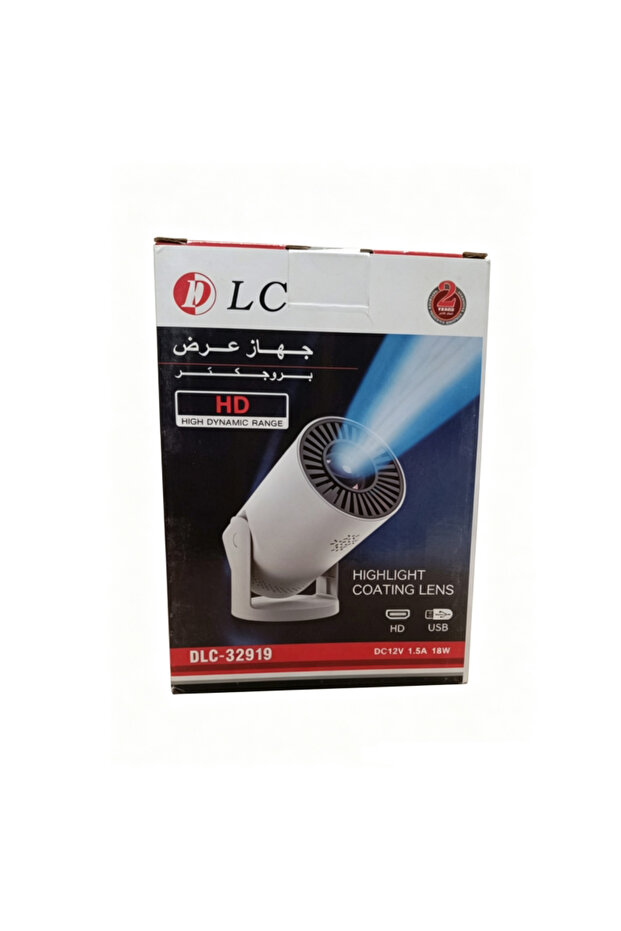 جهاز عرض محمول صغير عالي الدقة 360 درجة ° جهاز عرض منزلي يعمل بالطاقة عبر USB مع زاوية قابلة للتعديل