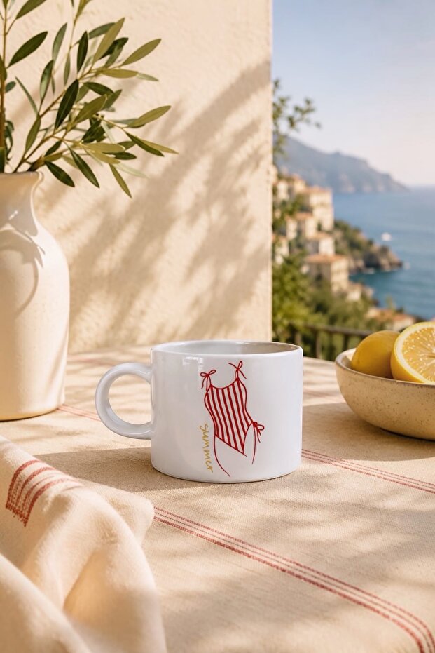 Summer Sunny Porcelain Mug 150 ml - Summer Mode Coffee and Tea Cup