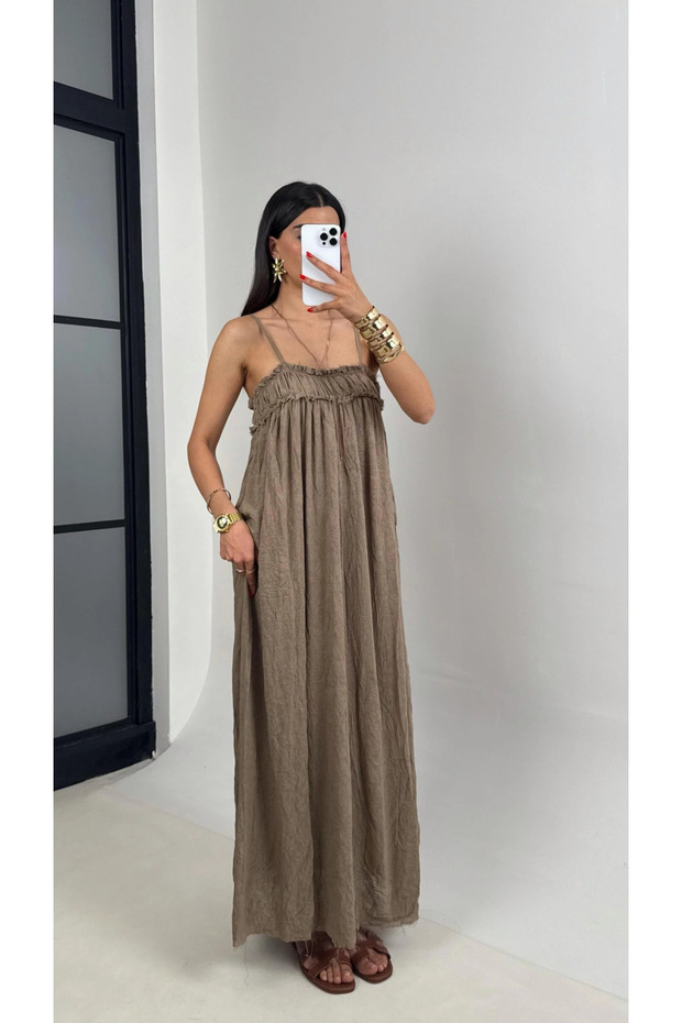 Mink Lined Gipeli Dress with Adjustable Straps - 2Y3317