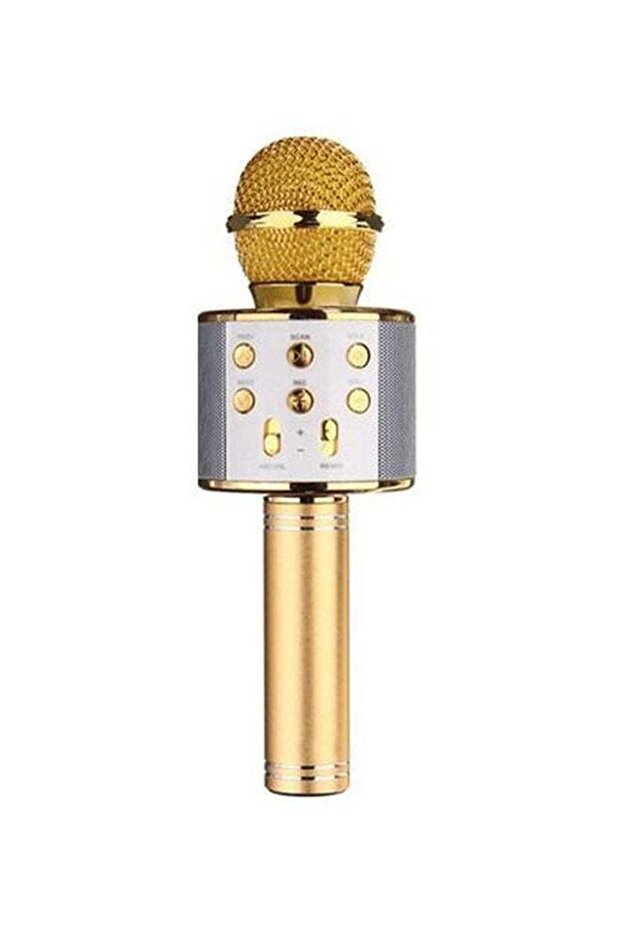 Wireless Karaoke Microphone WS-858 in gold