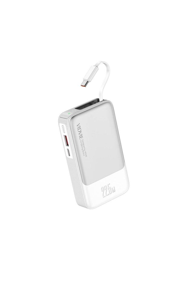 PB7028 10000mAh Power Bank with Retractable Type-C Cable, 22.5W Fast Charging – White