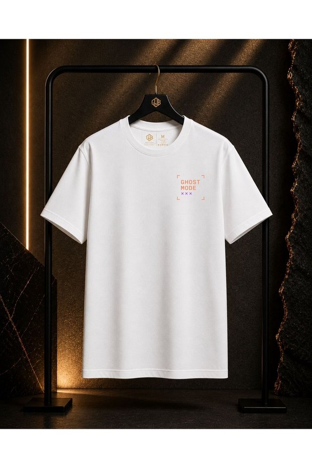 Unisex Ghost Mode Printed 100% Cotton Oversize Crew Neck Short Sleeve T-Shirt White