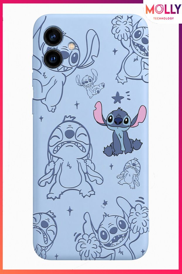 Baby Blue Stitch Sweet Freakery Pattern Silicone Case for Samsung Galaxy A04E