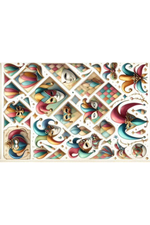 مجموعة ملصقات بتصميم المهرج (21×31 سم، مجموعة واحدة)