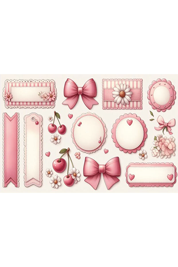 مجموعة ملصقات ذات طابع وردي (21×30 سم، مجموعة واحدة)