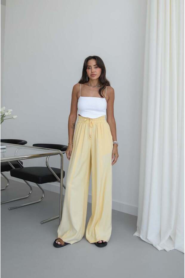 Dark Yellow Dawn Elastic Waist Pocket Trousers